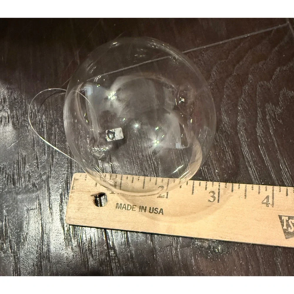 Silvestri 3in Glass Christmas Holiday Ornaments Clear Hand Blown Set of 5
